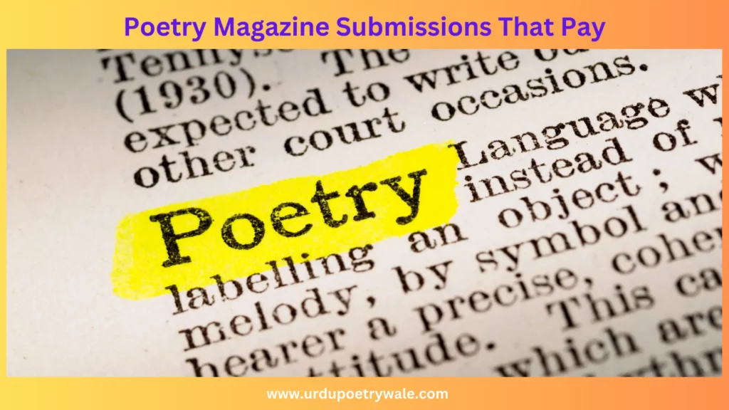 Poetry Magazine Submissions That Pay